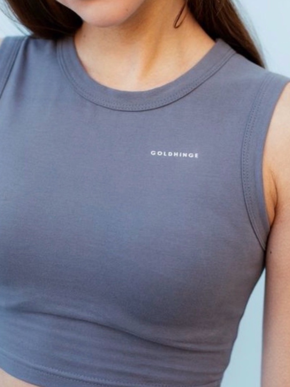 GoldHinge Women's Grey Crop Tank Top